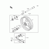 Схема вузла: Ступиця переднього колеса для Kawasaki ZR750 Zephyr