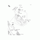 Схема узла: Топливный бак для Kawasaki KX450 KX450F