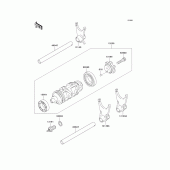 Схема узла: Gear change drum/shift fork(s) для Kawasaki ZX600 Ninja ZX-6RR