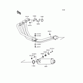 Схема вузла: Вихлопна система для Kawasaki ZR400 ZRX