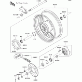 Схема вузла: Ступиця заднього колеса для Kawasaki ZR750 Z750