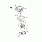 Схема вузла: Циліндр & Поршень для Kawasaki KX450 KX450F