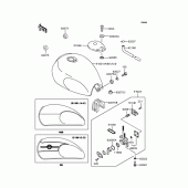 Схема узла: Топливный бак для Kawasaki BJ250 Estrella Custom