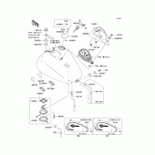 Схема узла: Топливный бак(1/3)(vn1500-l2) для Kawasaki VN1500 Vulcan 1500 Nomad Fi