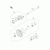 Схема вузла: Ступиця переднього колеса для Kawasaki KL650 KLR650