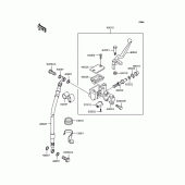 Схема вузла: Передній гальмівний циліндр для Kawasaki KL110 KSR