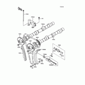 Схема вузла: Розподільник & Ланцюг ГРМ & Натягувач для Kawasaki ZG1000 1000GTR