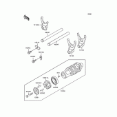 Схема узла: Копирный вал & Вилки для Kawasaki ZR1100 Zephyr 1100RS
