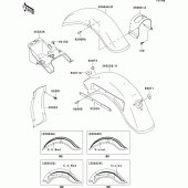 Схема вузла: Fenders(1/2)(vn800-b7) для Kawasaki VN800 Vulcan 800 Classic