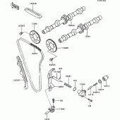 Схема узла: Распредвал & Цепь ГРМ & Натяжитель для Kawasaki ZX600 GPX600R