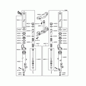 Схема вузла: Вилка передньої осі для Kawasaki ZR400 Zephyr X