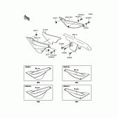 Схема вузла: Задні бічні обтічники & Захист ланцюга (KL250-H1/H1A) для Kawasaki KL250 KL250 Super Sherpa