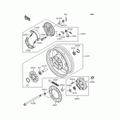 Схема вузла: Заднє колесо & Привідний ланцюг для Kawasaki EL250 Eliminator 250SE
