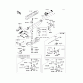 Схема узла: Руль (1/2) для Kawasaki KX450 KX450F