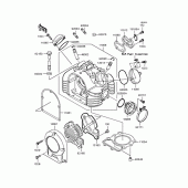 Схема вузла: Головка циліндра для Kawasaki BJ250 Estrella