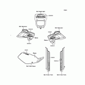 Схема вузла: Наклейки (Ebony; KLX250-J5) для Kawasaki KLX250 D-Tracker