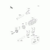 Схема вузла: Gear change drum/shift fork(s) для Kawasaki KLX250 KLX250
