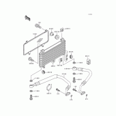 Схема вузла: Олійний охолоджувач для Kawasaki ZX600 Ninja ZX-6