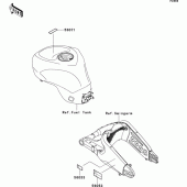 Схема вузла: Інформаційні наклейки для Kawasaki ZX636 Ninja ZX-6R ABS