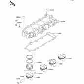 Схема узла: Цилиндр & Поршень для Kawasaki ZX600 Ninja ZX-6R
