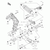 Схема узла: Подвеска/задний амортизатор для Kawasaki ZX1000 Ninja 1000 ABS