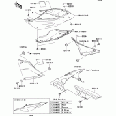 Схема вузла: Задні бічні обтічники & Захист ланцюга для Kawasaki ZR750 Z750