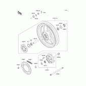 Схема вузла: Ступиця заднього колеса для Kawasaki EX250 ZZR250
