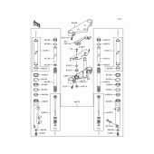 Схема вузла: Вилка передньої осі для Kawasaki EN500 Vulcan 500 LTD