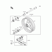 Схема вузла: Ступиця переднього колеса для Kawasaki ZR400 ZRX-II