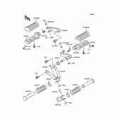 Схема узла: Подножки для Kawasaki BJ250 Estrella RS