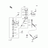 Схема вузла: Задній гальмівний циліндр Kawasaki ZR400 ZRX-II