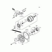 Схема вузла: Заднє колесо & Привідний ланцюг для Kawasaki VN900 Vulcan 900 Classic LT