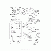 Схема узла: Задний тормозной цилиндр для Kawasaki ZX1400 Ninja ZX-14R ABS