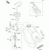 Схема узла: Топливный бак для Kawasaki KX500