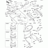 Схема вузла: Cowling(zx1100-e2/e4) для Kawasaki ZX1100 GPZ1100
