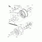Схема вузла: Заднє колесо & Привідний ланцюг для Kawasaki VN2000 Vulcan 2000