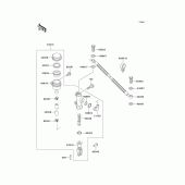 Схема узла: Задний тормозной цилиндр для Kawasaki KLE500