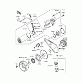 Схема узла: Стартер электрический & Привод стартера для Kawasaki BJ250 Estrella