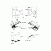 Схема вузла: Інформаційні наклейки (adf) для Kawasaki KX65