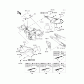 Схема вузла: Задні бічні обтічники & Захист ланцюга (S8F‾SBF) для Kawasaki KLX250 KLX250