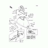 Схема вузла: Паливний бак (VN400-C4‾C6) для Kawasaki VN400 Vulcan Classic