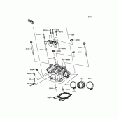 Схема вузла: Головка циліндра для Kawasaki KX250/KX252 KX250F