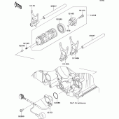 Схема узла: Gear change drum/shift fork(s) для Kawasaki ZG1400 1400GTR ABS