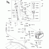 Схема узла: Задний тормозной цилиндр для Kawasaki ZR1000 Z1000 ABS