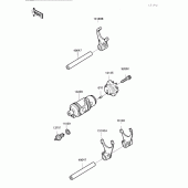 Схема вузла: Change drum/shift fork для Kawasaki KL650 KLR650