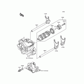 Схема вузла: Gear Change Drum/Shift Fork(s) для Kawasaki ZR1000 Z1000 ABS