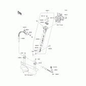 Схема узла: Задний тормозной цилиндр для Kawasaki KX250/ KX252 KX250F