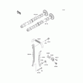Схема узла: Распредвал & Цепь ГРМ & Натяжитель для Kawasaki ZR750 Z750R