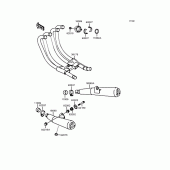 Схема вузла: Вихлопна система для Kawasaki ZR750 Zephyr