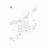 Схема вузла: Підвіска/задній амортизатор для Kawasaki VN1500 Vulcan 1500 Classic FI